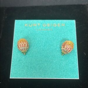 Kurt Geiger Vibrant Gold and Pink Earrings